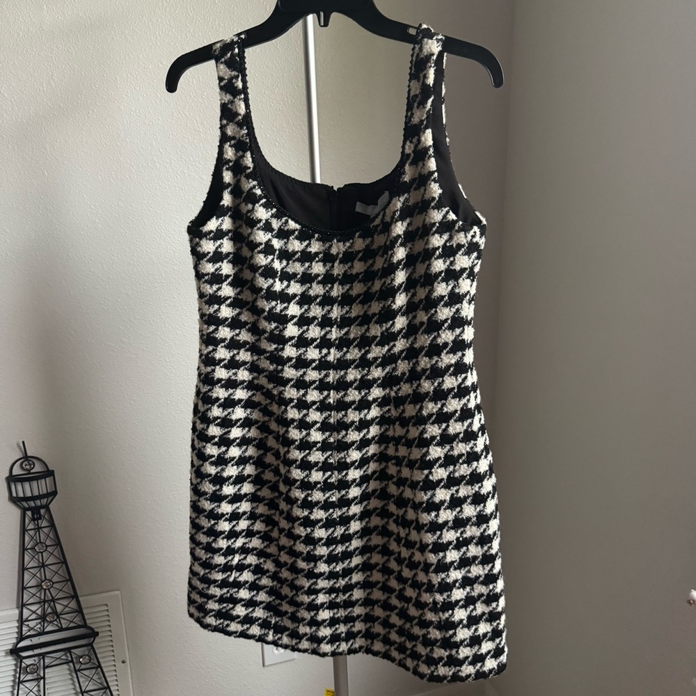 NWT Antonio Melani Macy Wool Blend Houndstooth Square Nec Sheath Dress Sz 6 - Picture 7 of 12